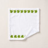 Feuilles vertes sur blanc (Gant de toilette)