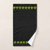 Feuilles Vertes sur Fond Noir (Serviette à main)