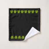 Feuilles Vertes sur Fond Noir (Gant de toilette)