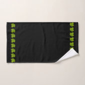 Feuilles Vertes sur Fond Noir (Serviette à main)
