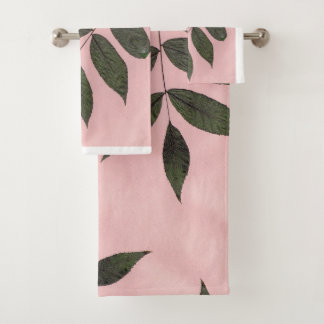 Feuilles Vertes Sur Regard Fraîchissant Rose