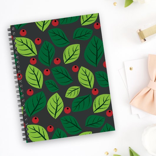 Feuilles verts, Berries Rouges, Motif Des Feuilles