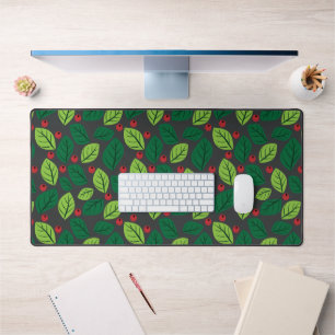 Feuilles verts, Berries Rouges, Motif Des Feuilles