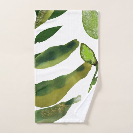 Feuilles verts botaniques minimaux simples simplis (Serviette à main)