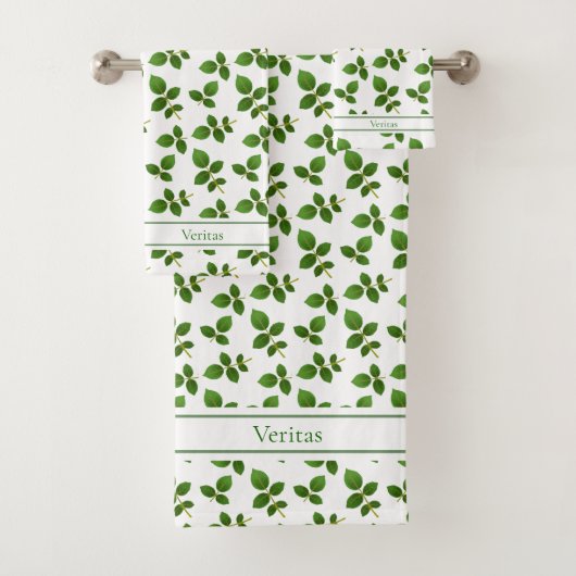 Feuilles verts chic sur blanc (En situation)