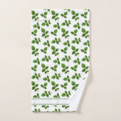 Feuilles verts chic sur blanc (Serviette à main)