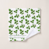 Feuilles verts chic sur blanc (Gant de toilette)