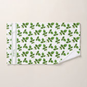 Feuilles verts chic sur blanc (Serviette à main)