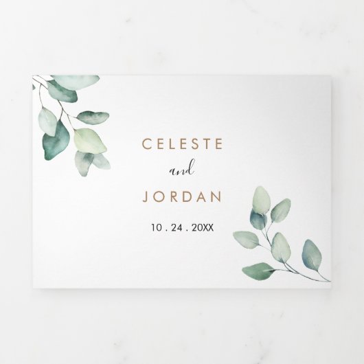 Feuilles verts classiques triple Mariage (Page de couverture)