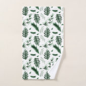 Feuilles verts de la forêt de Monogrammes Nouveaux (Serviette à main)