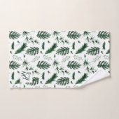Feuilles verts de la forêt de Monogrammes Nouveaux (Serviette à main)