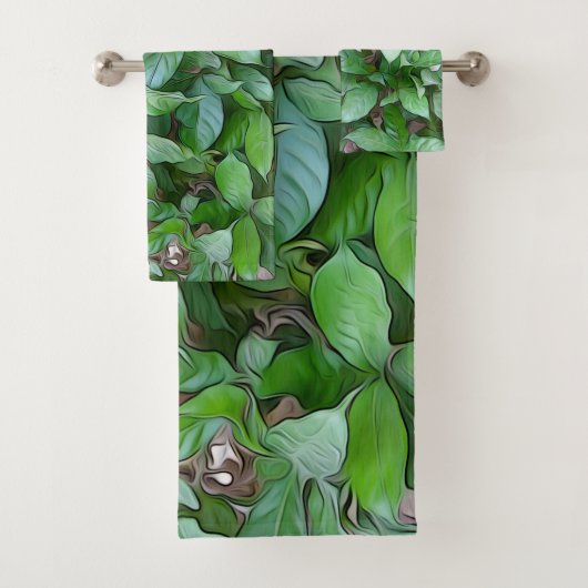 Feuilles verts du jardin peint (En situation)