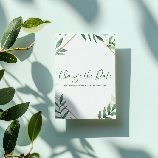 Feuilles verts et bordures d'or changer la carte d