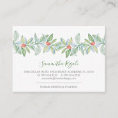 Feuilles verts et Cartes de visite de baies rouges (Devant)