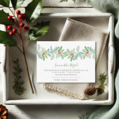 Feuilles verts et Cartes de visite de baies rouges