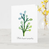 Feuilles verts floraux avec carte de sympathie (Fleur jaune)