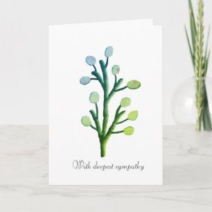 Feuilles verts floraux avec carte de sympathie