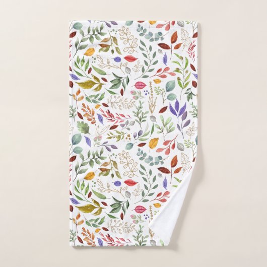 Feuilles verts Gold Blue (Serviette à main)