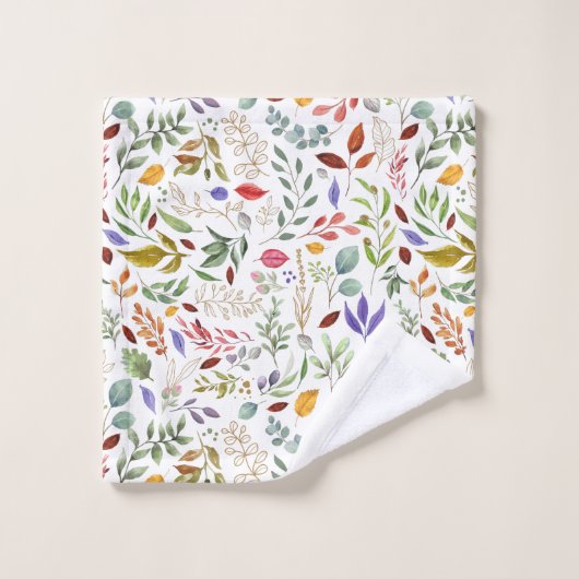 Feuilles verts Gold Blue (Gant de toilette)