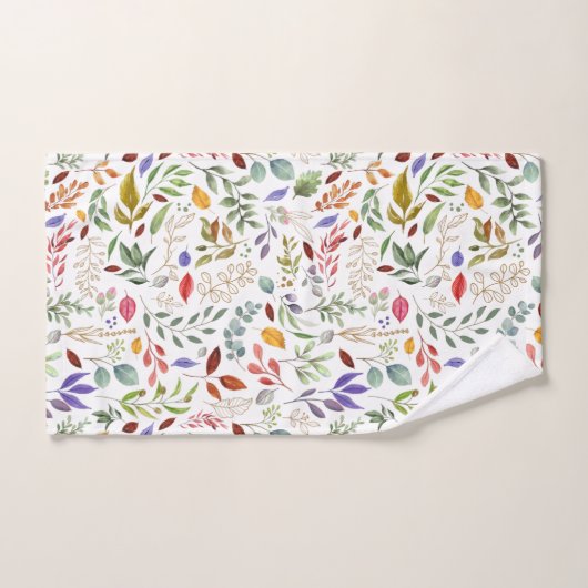 Feuilles verts Gold Blue (Serviette à main)