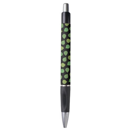 Feuilles verts Jade Tree sur stylo noir blanc (Devant (Vertical))