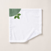 Feuilles verts modernes sur blanc (Gant de toilette)