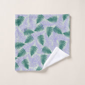 Feuilles verts pourpre  rétro les années 70 Fleur  (Gant de toilette)