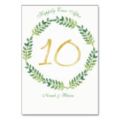 Feuilles verts romantiques - carte de table Mariag (Dos)