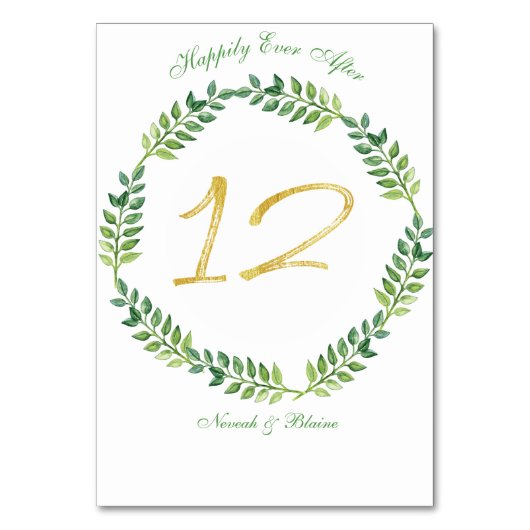 Feuilles verts romantiques - carte de table Mariag (Par défaut)