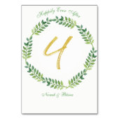 Feuilles verts romantiques - Mariage carte de tabl (Dos)