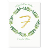 Feuilles verts romantiques - Mariage carte de tabl (Dos)
