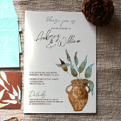 Feuilles verts rustiques, Invitations de mariage e