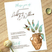 Feuilles verts rustiques, Invitations de mariage e