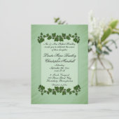 Feuilles verts Shimmer Faire-part de mariage (Debout devant)