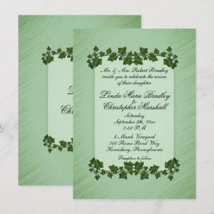 Feuilles verts Shimmer Faire-part de mariage