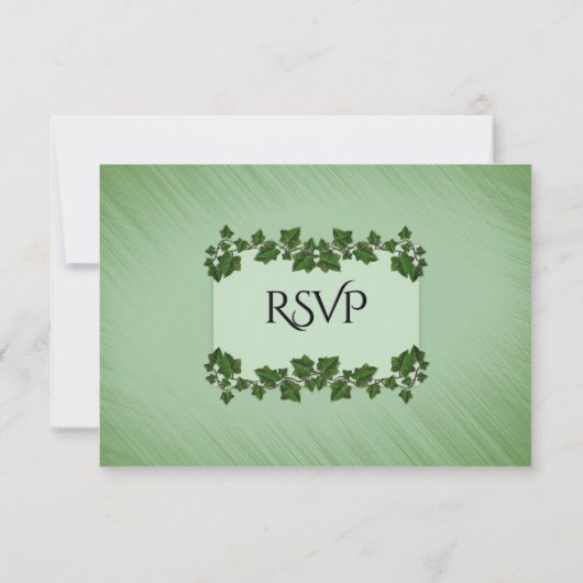 Feuilles verts Shimmer RSVP w Menu (Dos)