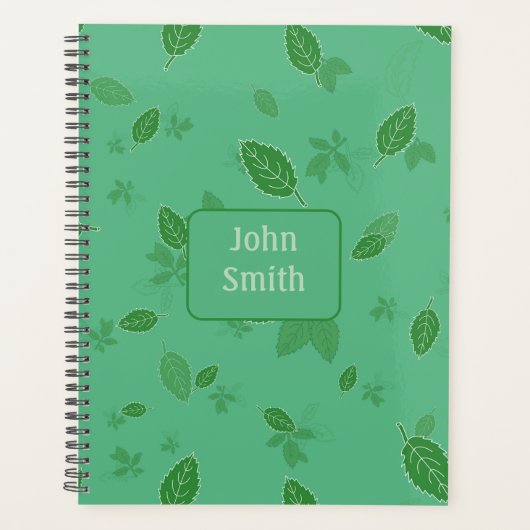 Feuilles verts sur Green_ Floral Script (Devant)