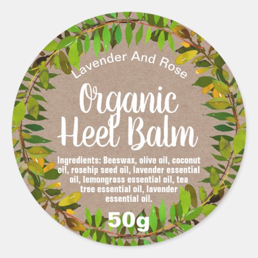 Feuilles verts sur Kraft Cracked Talon Étiquettes (Devant)