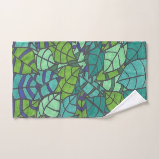 Feuilles verts tropicaux (Serviette à main)
