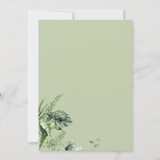 Feuilles verts tropicaux Anthurium Invitation funé (Dos)