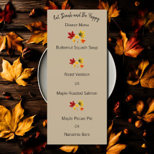 feuilles vintages d'érable - carte menu