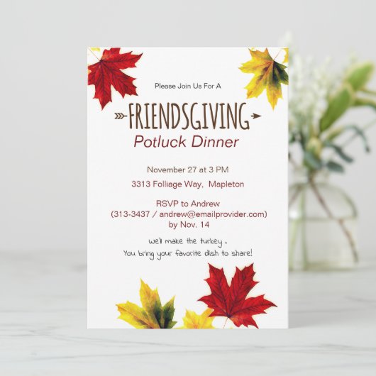 feuilles vintages d'érable - Invitation d'action d (Debout devant)