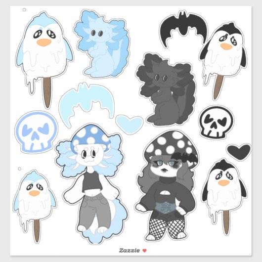 Feuillet autocollant bleu et noir (Feuille)