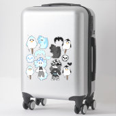 Feuillet autocollant bleu et noir (Sur valise)