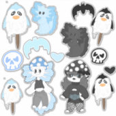 Feuillet autocollant bleu et noir (Devant)