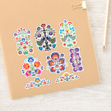 Feuillet autocollant en folklore