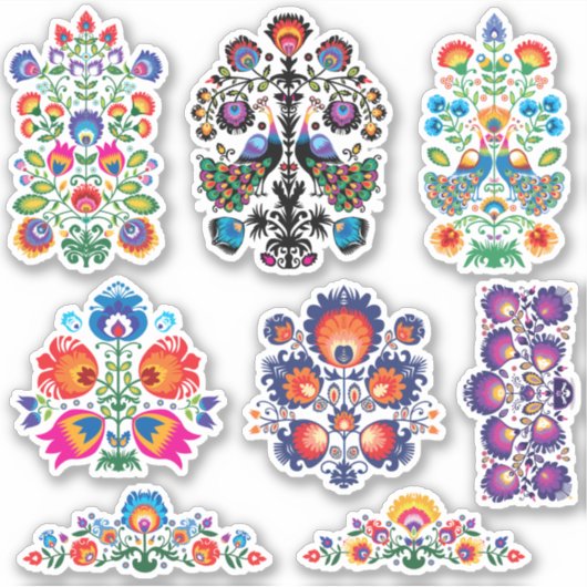 Feuillet autocollant en folklore (Devant)