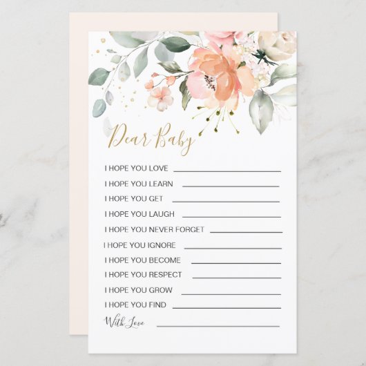 Feuillet de papier de jeu pour bébé en feuillages (Devant / Derrière)