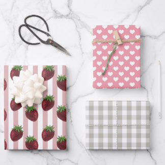 Feuillet de papier d'enrobage En vichy fraise sucr