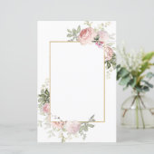 Feuillet de papier floral rose pâle (Debout devant)